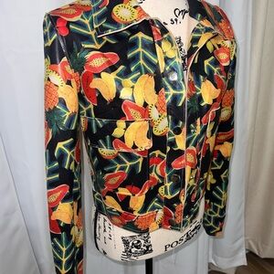 Tropical Print Women's Jean Jacket
